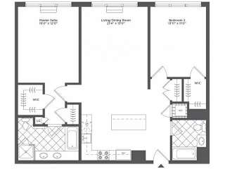 E Floor Plan at Infinity Edgewater, Edgewater