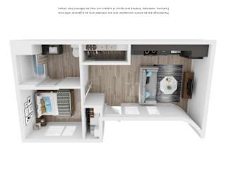 1x1 Floor Plan  at Nomad Apartments, Portland, Oregon