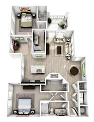 the aspen floor plan  2 bedroom with 2 baths  119