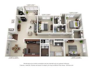 greystone falls three bedroom with sunroom floor plan