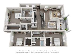greystone falls 3 bedroom with garage floor plan