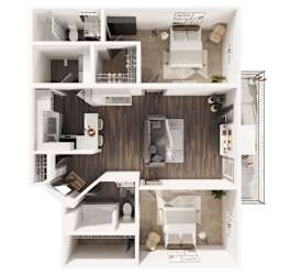 a floor plan of a 1 bedroom apartment