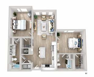 A top-down view of a house layout with labeled room B1.