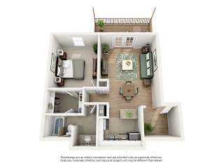 A1 Floor Plan at The Brookwood, Homewood, AL, 35209