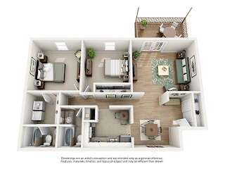 B2 Floor Plan at The Brookwood, Alabama