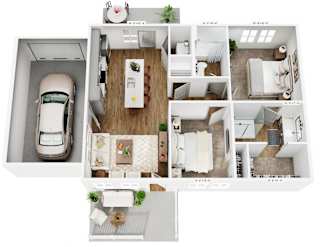 2 Bedroom Floor Plan at Allier Gulf Shores, Gulf Shores, 36542