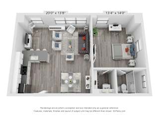 B Floor Plan at Elevate 758, Mobile, Alabama