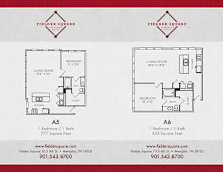 A5 and A6 Floorplan at Fielder Square, Memphis, TN