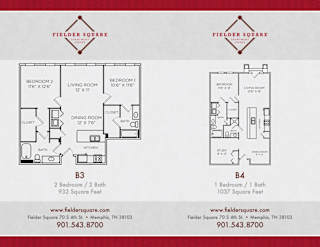B3 and B4 Floorplan at Fielder Square, Memphis, TN