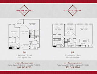B6 and B7 Floorplan at Fielder Square, Memphis