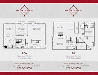 B7A and B8 Floorplan at Fielder Square, Memphis, TN, 38103