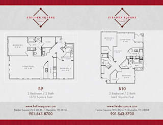 B9 and B10 Floorplan at Fielder Square, Tennessee, 38103