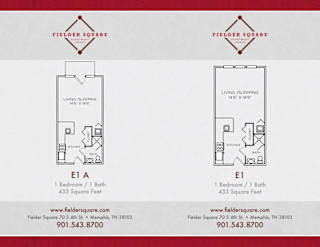 E1A and E1 Floorplan at Fielder Square, Memphis, TN