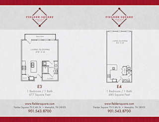 E3 and E4 Floorplan at Fielder Square, Memphis, 38103
