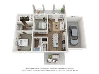 2 bed 2 bath D at Allier Port Wentworth Apartments, Port Wentworth