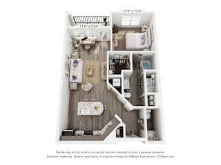 A9 Floorplan at Parkside Apartments, Birmingham, AL