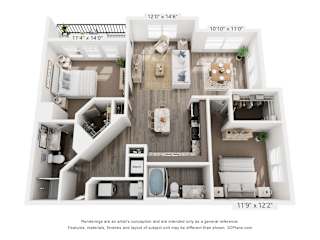 B4 Floorplan at Parkside Apartments, Birmingham, 35233