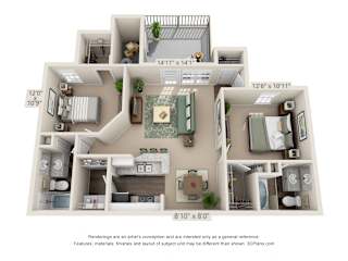 Cottonwood Floor Plan at Preston Grove, Savannah, GA, 31419