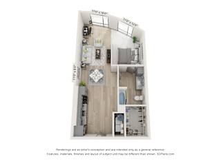A9 Floor Plan at Vista Germantown, Nashville, TN