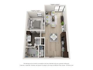 A4 Floor Plan at Vista Germantown, Nashville, TN, 37208