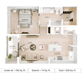 A3 Floor Plan at Imperial Crossing Luxury Apartment Homes, Bonita Springs, Florida