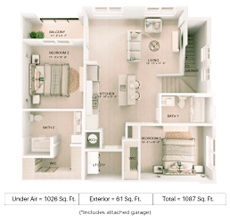 B1U Floor Plan at Imperial Crossing Luxury Apartment Homes, Bonita Springs