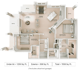 B2L Floor Plan at Imperial Crossing Luxury Apartment Homes, Florida