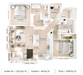 B5 Floor Plan at Imperial Crossing Luxury Apartment Homes, Florida, 34134