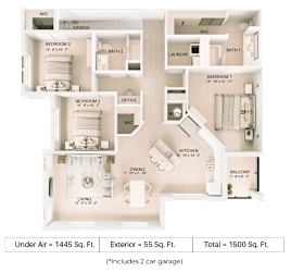 C1U Floor Plan at Imperial Crossing Luxury Apartment Homes, Bonita Springs