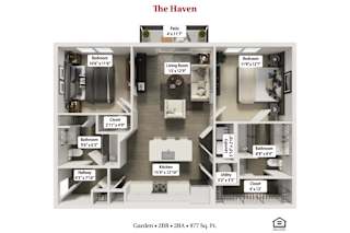 The Haven Floor Plan at Flats at Sugar Run Apartments, Delaware