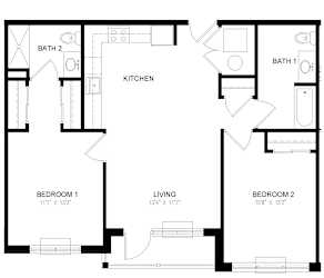 Residence 02 Floor Plan at Station Village at Denville, Denville, NJ