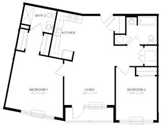 Residence 301 Floor Plan at Station Village at Denville, New Jersey, 07834