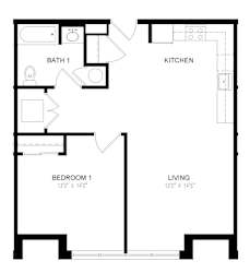 Residence 222 Floor Plan at Station Village at Denville, New Jersey