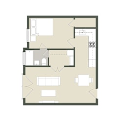 Floor Plan 1 Bedroom - 1 Bathroom