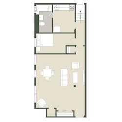 Floor Plan 1 Bedroom - 1 Bathroom