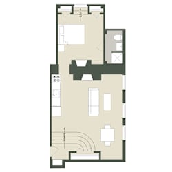 Floor Plan 1 Bedroom - 1 Bathroom