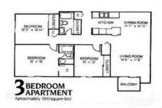 3 bed 2 bath 1,160 Sq.Ft. at Winding Hills Apartments, Davenport, IA, 52807