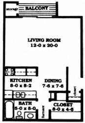 Studio 1 bath 540 Sq.Ft. at Indian Ridge Apartments, Davenport, IA, 52807
