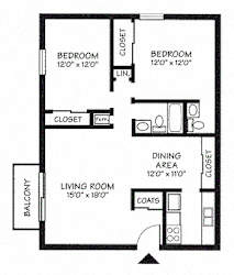 2 Bed 1.5 Bath 1,008 Sq.Ft. Large at Kimberly Club Apartments, Davenport