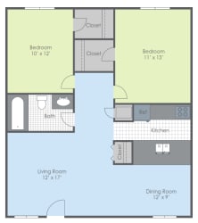 Floor Plan Two Bed - Southwind B