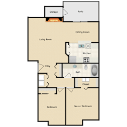 Floor Plan 2 Bed 1 Bath