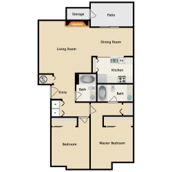 Floor Plan 2 Bed 2 Bath