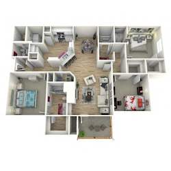The Terrell FloorPlan at Manchester Place Apartments, Lithia Springs, 30122