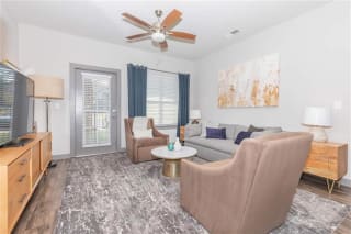 Bright Living Room at One White Oak Apartments, Cumming, GA