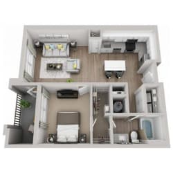 AZURE Floor Plan at Pointe at Lake Crabtree Apartments, North Carolina