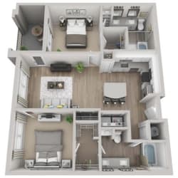 FOREST Floor Plan at Pointe at Lake Crabtree Apartments, Morrisville, NC