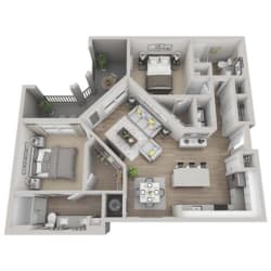JUNIPER Floor Plan at Pointe at Lake Crabtree Apartments, Morrisville, 27560