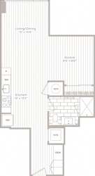 Studio 1 bath G at Artline Apartments, Washington-DC