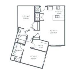 D6 Floor Plan D6 Floor Plan at Union Berkley, Kansas City, 64120