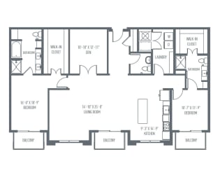P2 Floor Plan P2 Floor Plan at Union Berkley, Kansas City, MO, 64120